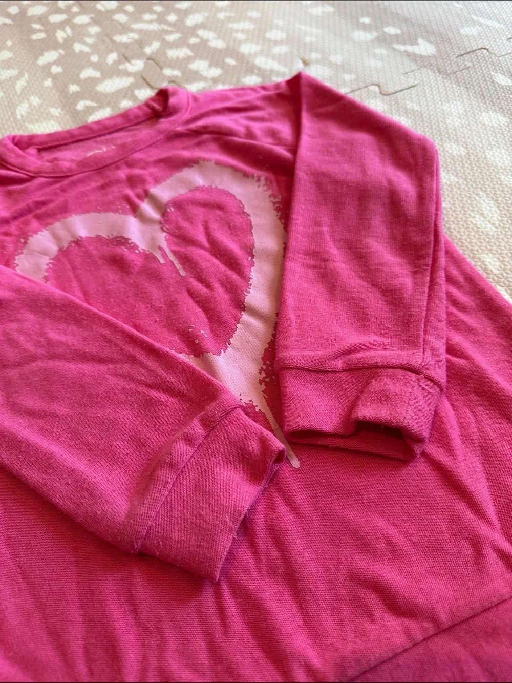 Chaser Girls Pink Drippy Heart Jersey Sweatshirt Top Size 5